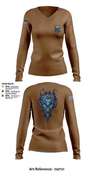 Womens Long Sleeve Vneck Shirt, Death Knights, Army, Teamtime, Team time, sublimation, custom sports apparel, team uniforms, spirit wear, spiritwear, sports uniforms, custom shirts, team store, custom team store, fundraiser sports, apparel fundraiser