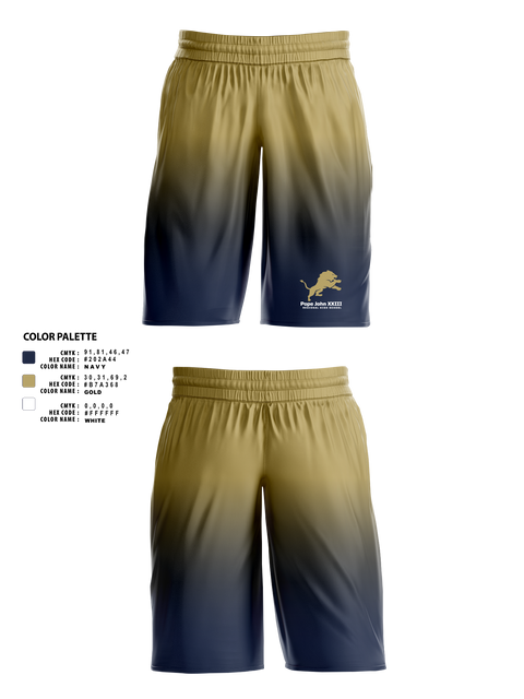 Mens Basketball Shorts, Pope John XXIII Regional High School Basketball, Men's Basketball, Teamtime, Team time, sublimation, custom sports apparel, team uniforms, spirit wear, spiritwear, sports uniforms, custom shirts, team store, custom team store, fundraiser sports, apparel fundraiser