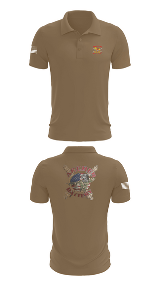 Short Sleeve Performance Polo, Archer Battery 2-2 FA, Army, Teamtime, Team time, sublimation, custom sports apparel, team uniforms, spirit wear, spiritwear, sports uniforms, custom shirts, team store, custom team store, fundraiser sports, apparel fundraiser