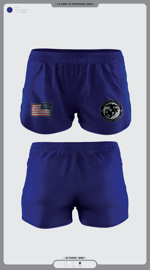 Women's Shorts, Marine Corps, Marines, Teamtime, Team time, sublimation, custom sports apparel, team uniforms, spirit wear, spiritwear, sports uniforms, custom shirts, team store, custom team store, fundraiser sports, apparel fundraiser