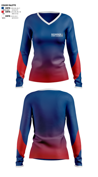 Womens Long Sleeve Vneck Shirt, North Carolina Amateur Sports, Spirit Store, Teamtime, Team time, sublimation, custom sports apparel, team uniforms, spirit wear, spiritwear, sports uniforms, custom shirts, team store, custom team store, fundraiser sports, apparel fundraiser