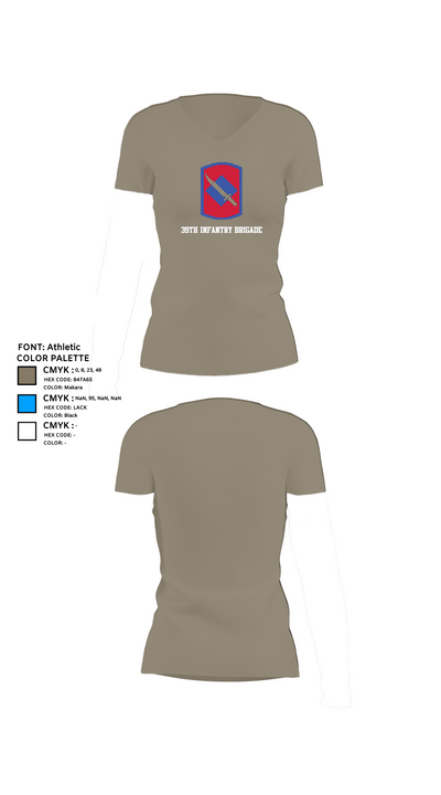 39th Infantry Brigade 34515329 Women's Short Sleeve V-neck Shirt - 64