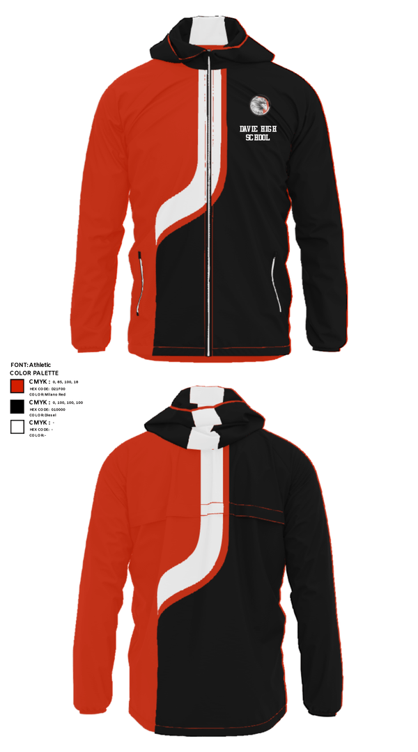 Windbreaker, Davie High School, Tennis, Teamtime, Team time, sublimation, custom sports apparel, team uniforms, spirit wear, spiritwear, sports uniforms, custom shirts, team store, custom team store, fundraiser sports, apparel fundraiser