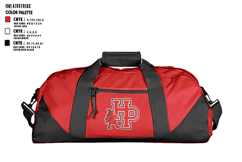 Duffle Bag, Highland Park Senior High School Gymnastics, Spirit Store, Teamtime, Team time, sublimation, custom sports apparel, team uniforms, spirit wear, spiritwear, sports uniforms, custom shirts, team store, custom team store, fundraiser sports, apparel fundraiser
