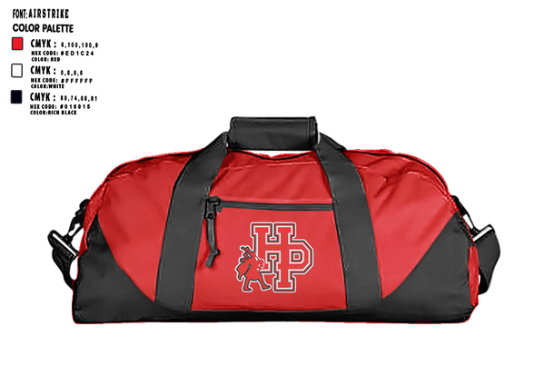 Duffle Bag, Highland Park Senior High School Gymnastics, Spirit Store, Teamtime, Team time, sublimation, custom sports apparel, team uniforms, spirit wear, spiritwear, sports uniforms, custom shirts, team store, custom team store, fundraiser sports, apparel fundraiser