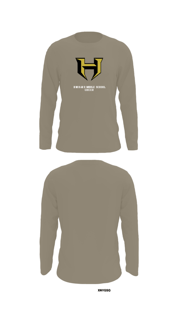 Long Sleeve Performance Shirt, Hubbard Middle School Cheer, Cheer, Teamtime, Team time, sublimation, custom sports apparel, team uniforms, spirit wear, spiritwear, sports uniforms, custom shirts, team store, custom team store, fundraiser sports, apparel fundraiser