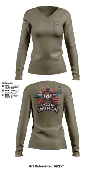 Womens Long Sleeve Vneck Shirt, 374 MDSS/TOPA, Air Force, Teamtime, Team time, sublimation, custom sports apparel, team uniforms, spirit wear, spiritwear, sports uniforms, custom shirts, team store, custom team store, fundraiser sports, apparel fundraiser