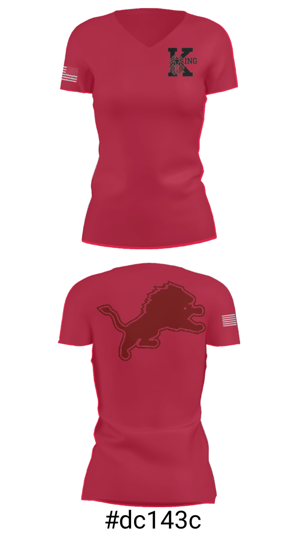 Women's Short Sleeve Vneck Shirt, Martin Luther King Jr High School Tennis, Tennis, Teamtime, Team time, sublimation, custom sports apparel, team uniforms, spirit wear, spiritwear, sports uniforms, custom shirts, team store, custom team store, fundraiser sports, apparel fundraiser