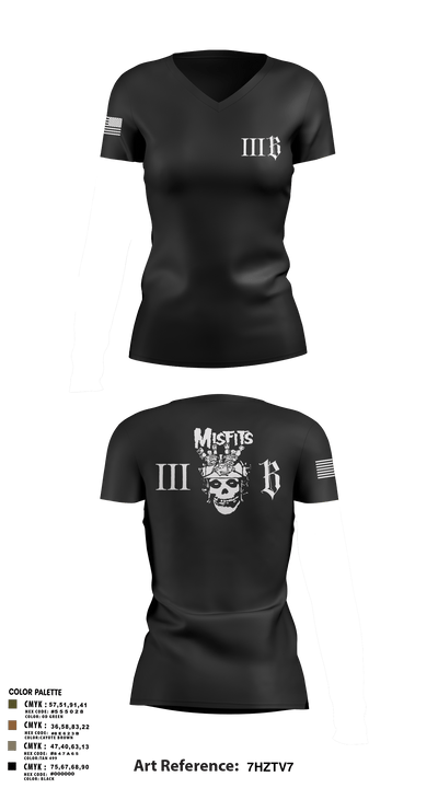 3B 1-325 AIR, 2BCT, 82ND ABN DIV 78191368 Women's Short Sleeve V-neck Shirt - 112