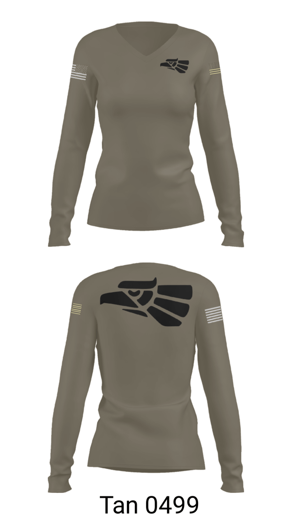 Women's Long Sleeve Vneck Shirt, 578th A Co, National Guard, Teamtime, Team time, sublimation, custom sports apparel, team uniforms, spirit wear, spiritwear, sports uniforms, custom shirts, team store, custom team store, fundraiser sports, apparel fundraiser
