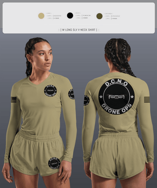 Womens Long Sleeve Vneck Shirt, D.C.N.O, Marines, Teamtime, Team time, sublimation, custom sports apparel, team uniforms, spirit wear, spiritwear, sports uniforms, custom shirts, team store, custom team store, fundraiser sports, apparel fundraiser