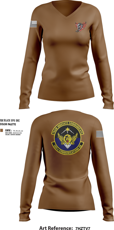 Womens Long Sleeve Vneck Shirt, , Air Force, Teamtime, Team time, sublimation, custom sports apparel, team uniforms, spirit wear, spiritwear, sports uniforms, custom shirts, team store, custom team store, fundraiser sports, apparel fundraiser