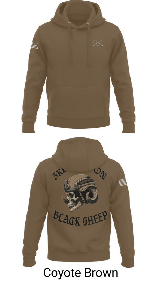 Hoodie, 3rd PLT Black Sheep, Army, Teamtime, Team time, sublimation, custom sports apparel, team uniforms, spirit wear, spiritwear, sports uniforms, custom shirts, team store, custom team store, fundraiser sports, apparel fundraiser