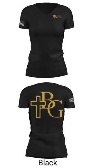 Women's Short Sleeve Vneck Shirt, Bishop Garrigan Catholic Junior High School Track, Track & Field, Teamtime, Team time, sublimation, custom sports apparel, team uniforms, spirit wear, spiritwear, sports uniforms, custom shirts, team store, custom team store, fundraiser sports, apparel fundraiser