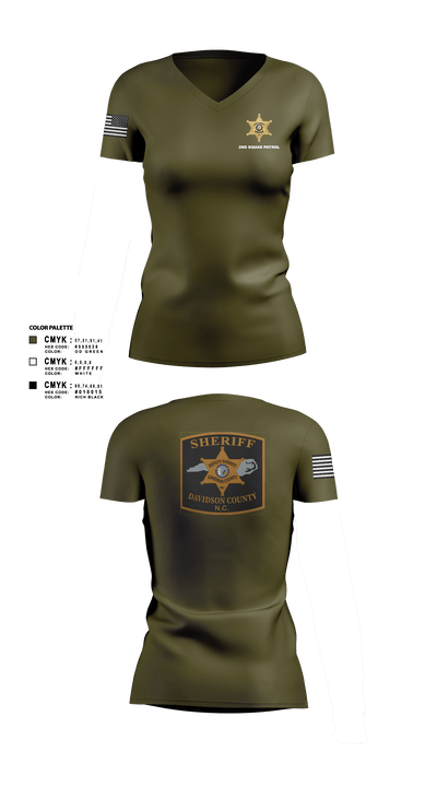 DCSO 2nd Squad 88139355 Women's Short Sleeve V-neck Shirt - 102