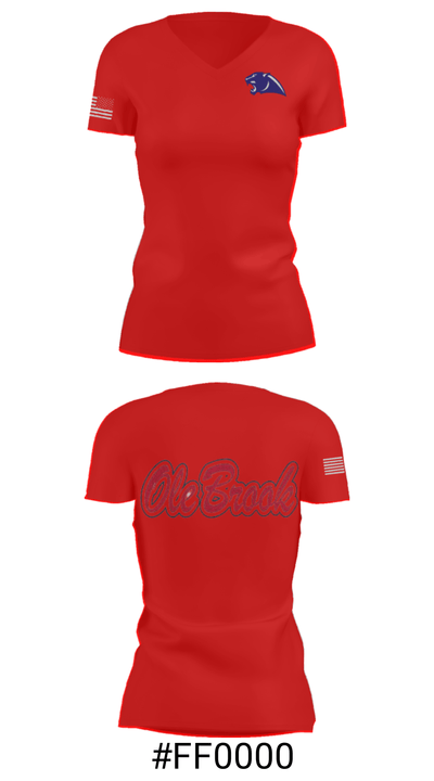 Brookhaven High School Track 8766995 Women's Short Sleeve V-neck Shirt - 21