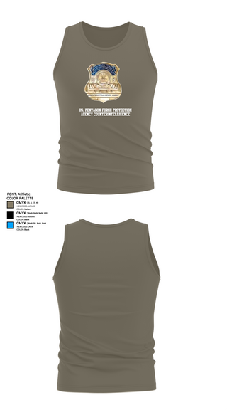 Tank Top, US. Pentagon Force Protection Agency CounterintelligenceMARDET Fort Leonard Wood (FLW) DoD Interservice Non-Lethal Individual Weapons Instructor's Course Fort Leonard Wood Basic Military Police School House, Police, Teamtime, Team time, sublimation, custom sports apparel, team uniforms, spirit wear, spiritwear, sports uniforms, custom shirts, team store, custom team store, fundraiser sports, apparel fundraiser