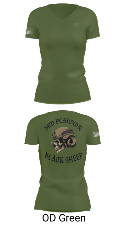 3rd PLT Black Sheep 32884167 Women's Short Sleeve V-neck Shirt - 48