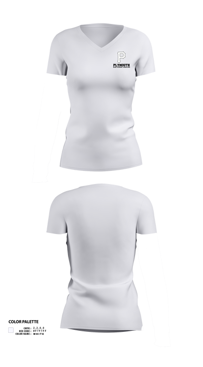 Plymouth Bowling 52990281 Women's Short Sleeve V-neck Shirt - 41