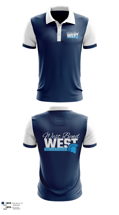 West Bend West Gymnastics 52133716 Short Sleeve Performance Polo - 41
