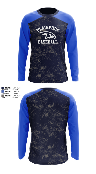 Plainview Little League 37284213 Long Sleeve Performance Shirt 24