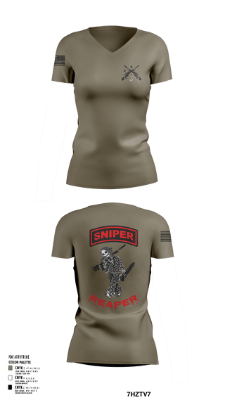 Womens Short Sleeve Vneck Shirt, Reaper SectionReaper Section (color), Army, Teamtime, Team time, sublimation, custom sports apparel, team uniforms, spirit wear, spiritwear, sports uniforms, custom shirts, team store, custom team store, fundraiser sports, apparel fundraiser
