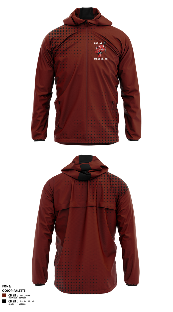 Windbreaker, Devils, Wrestling, Teamtime, Team time, sublimation, custom sports apparel, team uniforms, spirit wear, spiritwear, sports uniforms, custom shirts, team store, custom team store, fundraiser sports, apparel fundraiser