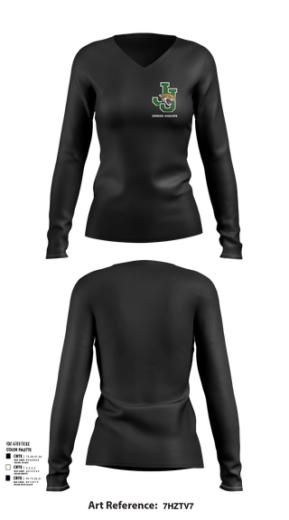 Womens Long Sleeve Vneck Shirt, Jordan Jaguars, Spirit Store, Teamtime, Team time, sublimation, custom sports apparel, team uniforms, spirit wear, spiritwear, sports uniforms, custom shirts, team store, custom team store, fundraiser sports, apparel fundraiser
