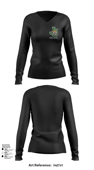 Jordan Jaguars 86972516 Women's Long Sleeve V-neck Shirt - 127