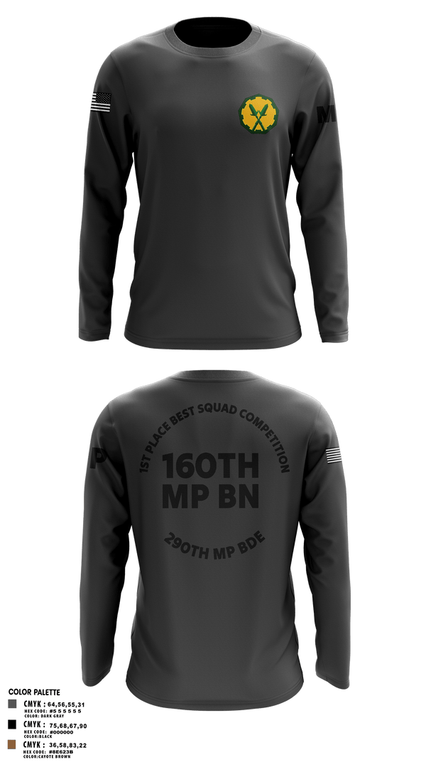 Long Sleeve Performance Shirt, 160th mp bn, Army, Teamtime, Team time, sublimation, custom sports apparel, team uniforms, spirit wear, spiritwear, sports uniforms, custom shirts, team store, custom team store, fundraiser sports, apparel fundraiser