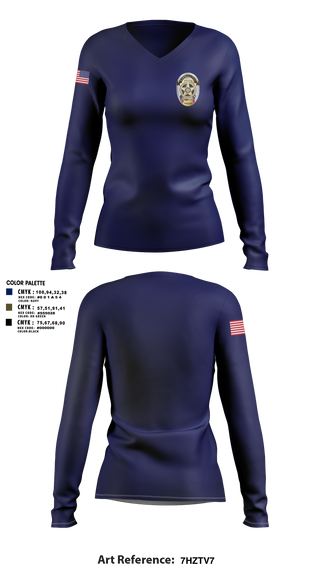 Womens Long Sleeve Vneck Shirt, Carrollton Police Department, Police, Teamtime, Team time, sublimation, custom sports apparel, team uniforms, spirit wear, spiritwear, sports uniforms, custom shirts, team store, custom team store, fundraiser sports, apparel fundraiser