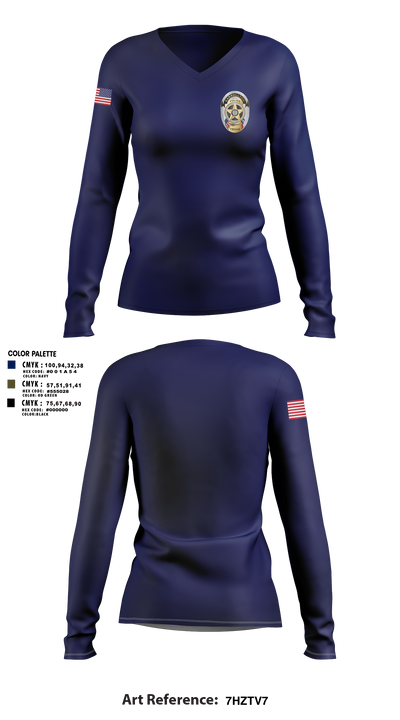 undefined Women's Long Sleeve V-neck Shirt - 1