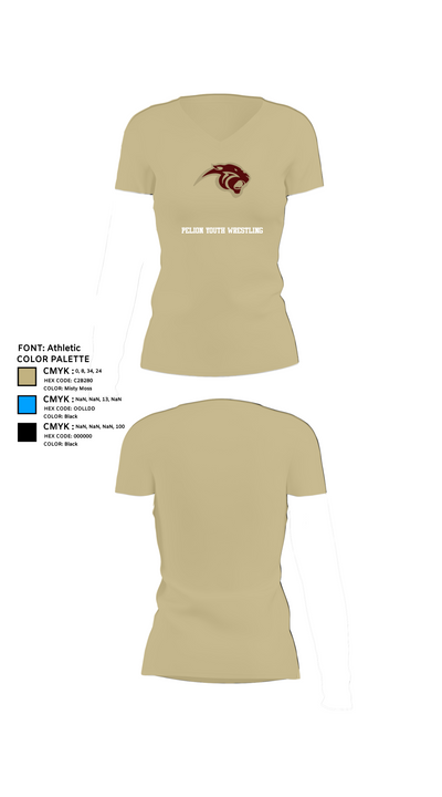 Pelion Youth Wrestling 55774781 Women's Short Sleeve V-neck Shirt - 34