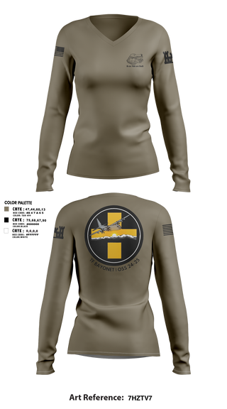 Womens Long Sleeve Vneck Shirt, , Army, Teamtime, Team time, sublimation, custom sports apparel, team uniforms, spirit wear, spiritwear, sports uniforms, custom shirts, team store, custom team store, fundraiser sports, apparel fundraiser