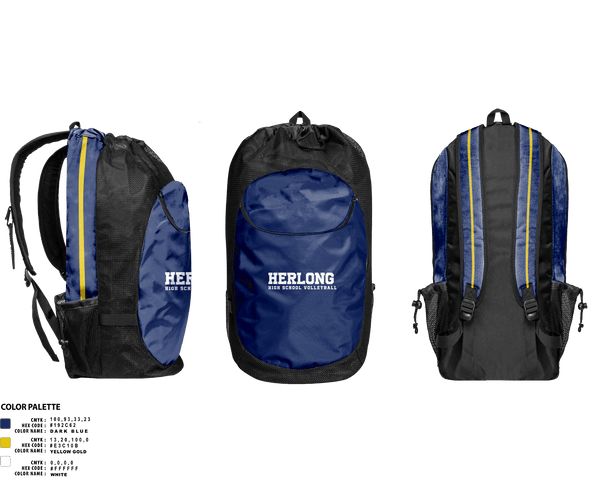 Gear Bag, Herlong High School Volleyball, Women's Volleyball, Teamtime, Team time, sublimation, custom sports apparel, team uniforms, spirit wear, spiritwear, sports uniforms, custom shirts, team store, custom team store, fundraiser sports, apparel fundraiser