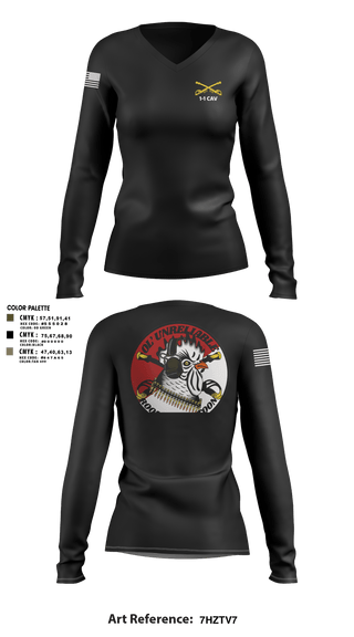 Womens Long Sleeve Vneck Shirt, 1-1 cav, , Teamtime, Team time, sublimation, custom sports apparel, team uniforms, spirit wear, spiritwear, sports uniforms, custom shirts, team store, custom team store, fundraiser sports, apparel fundraiser