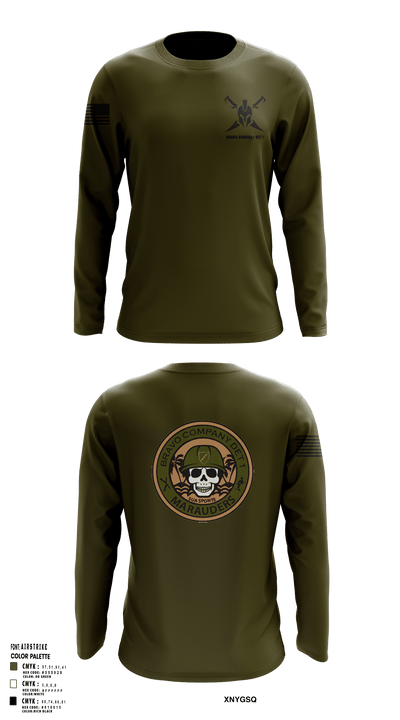 Bravo Company Det 1 Recruiting and Retention Battalion 79622456 Long Sleeve Performance Shirt - 118