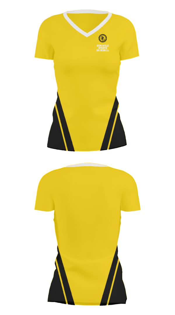 Women's Short Sleeve Vneck Shirt, Seminole Sports Baseball, Baseball, Teamtime, Team time, sublimation, custom sports apparel, team uniforms, spirit wear, spiritwear, sports uniforms, custom shirts, team store, custom team store, fundraiser sports, apparel fundraiser