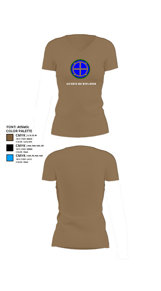 Womens Short Sleeve Vneck Shirt, A co 935th ASB 3rd Platoon, National Guard, Teamtime, Team time, sublimation, custom sports apparel, team uniforms, spirit wear, spiritwear, sports uniforms, custom shirts, team store, custom team store, fundraiser sports, apparel fundraiser