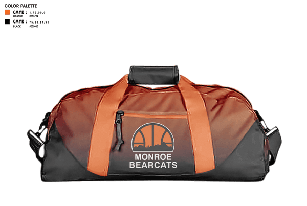 Duffle Bag, Monroe High School Basketball, Women's Basketball, Teamtime, Team time, sublimation, custom sports apparel, team uniforms, spirit wear, spiritwear, sports uniforms, custom shirts, team store, custom team store, fundraiser sports, apparel fundraiser