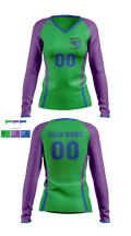 James N Gamble Montessori Junior High School Volleyball 31595868 Women's Long Sleeve V-neck Shirt - 1