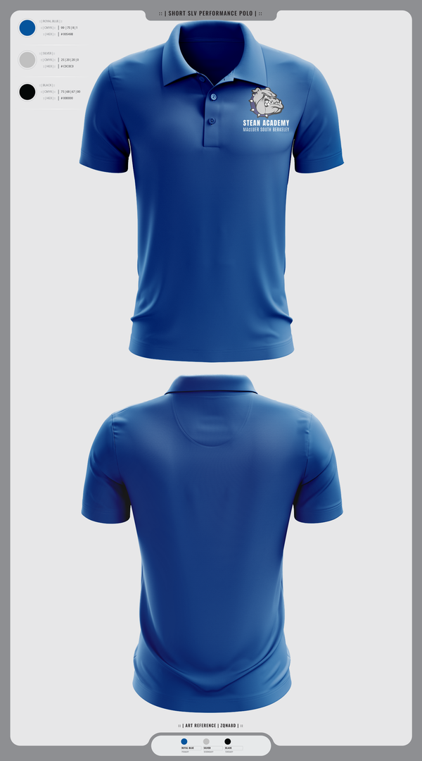 Short Sleeve Performance Polo, Steam Academy at McCluer South Berkeley, Spirit Store, Teamtime, Team time, sublimation, custom sports apparel, team uniforms, spirit wear, spiritwear, sports uniforms, custom shirts, team store, custom team store, fundraiser sports, apparel fundraiser