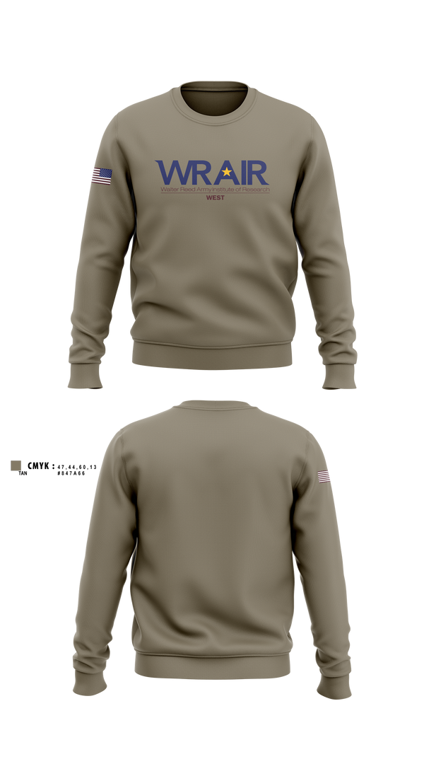 Crew Neck Sweatshirt, Walter Reed Army Institute of Research - West, , Teamtime, Team time, sublimation, custom sports apparel, team uniforms, spirit wear, spiritwear, sports uniforms, custom shirts, team store, custom team store, fundraiser sports, apparel fundraiser