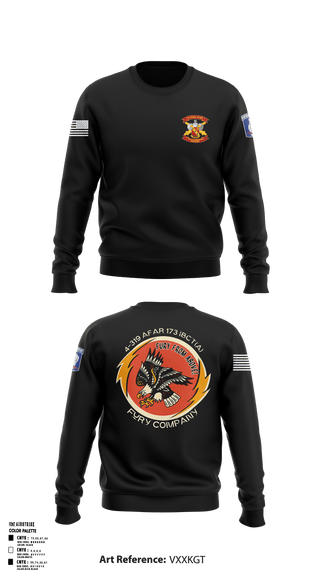 Crew Neck Sweatshirt, FCO 4-319 AFAR, 173 IBCT(A), Army, Teamtime, Team time, sublimation, custom sports apparel, team uniforms, spirit wear, spiritwear, sports uniforms, custom shirts, team store, custom team store, fundraiser sports, apparel fundraiser