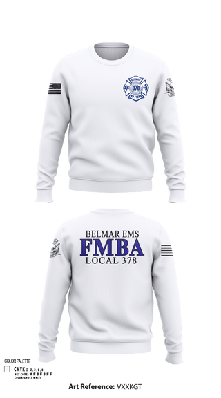 Crew Neck Sweatshirt, Belmar FMBA, Fire Department, Teamtime, Team time, sublimation, custom sports apparel, team uniforms, spirit wear, spiritwear, sports uniforms, custom shirts, team store, custom team store, fundraiser sports, apparel fundraiser