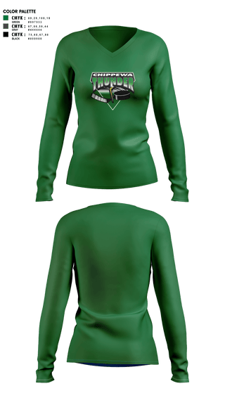 Womens Long Sleeve Vneck Shirt 1, Chippewa Youth Hockey, Spirit Store, Teamtime, Team time, sublimation, custom sports apparel, team uniforms, spirit wear, spiritwear, sports uniforms, custom shirts, team store, custom team store, fundraiser sports, apparel fundraiser