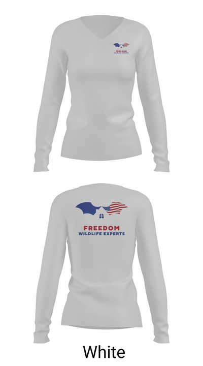 FREEDOM WILDLIFE EXPERTS 87096730 Women's Long Sleeve V-neck Shirt - 16
