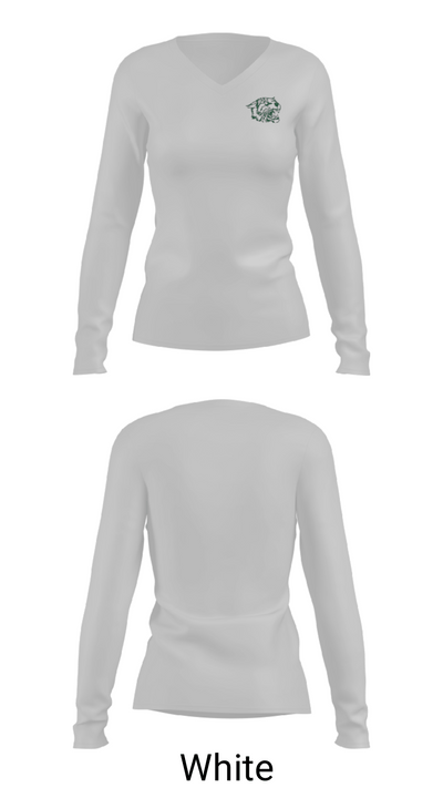 Wayland Union High School Cheer 31042375 Women's Long Sleeve V-neck Shirt - 16