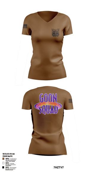 Womens Short Sleeve Vneck Shirt, GOON SQUAD, Army, Teamtime, Team time, sublimation, custom sports apparel, team uniforms, spirit wear, spiritwear, sports uniforms, custom shirts, team store, custom team store, fundraiser sports, apparel fundraiser