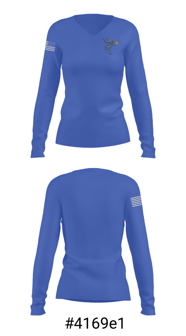 Women's Long Sleeve Vneck Shirt, Stephen Decatur High School Track, Track & Field, Teamtime, Team time, sublimation, custom sports apparel, team uniforms, spirit wear, spiritwear, sports uniforms, custom shirts, team store, custom team store, fundraiser sports, apparel fundraiser
